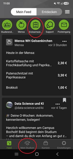 Screenshot aus der CampusApp